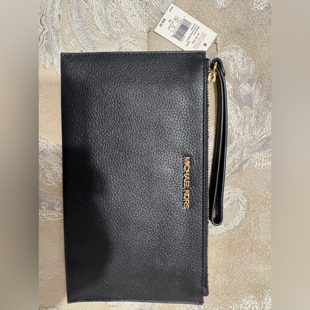 NWT Michael Kors Black Wristlet